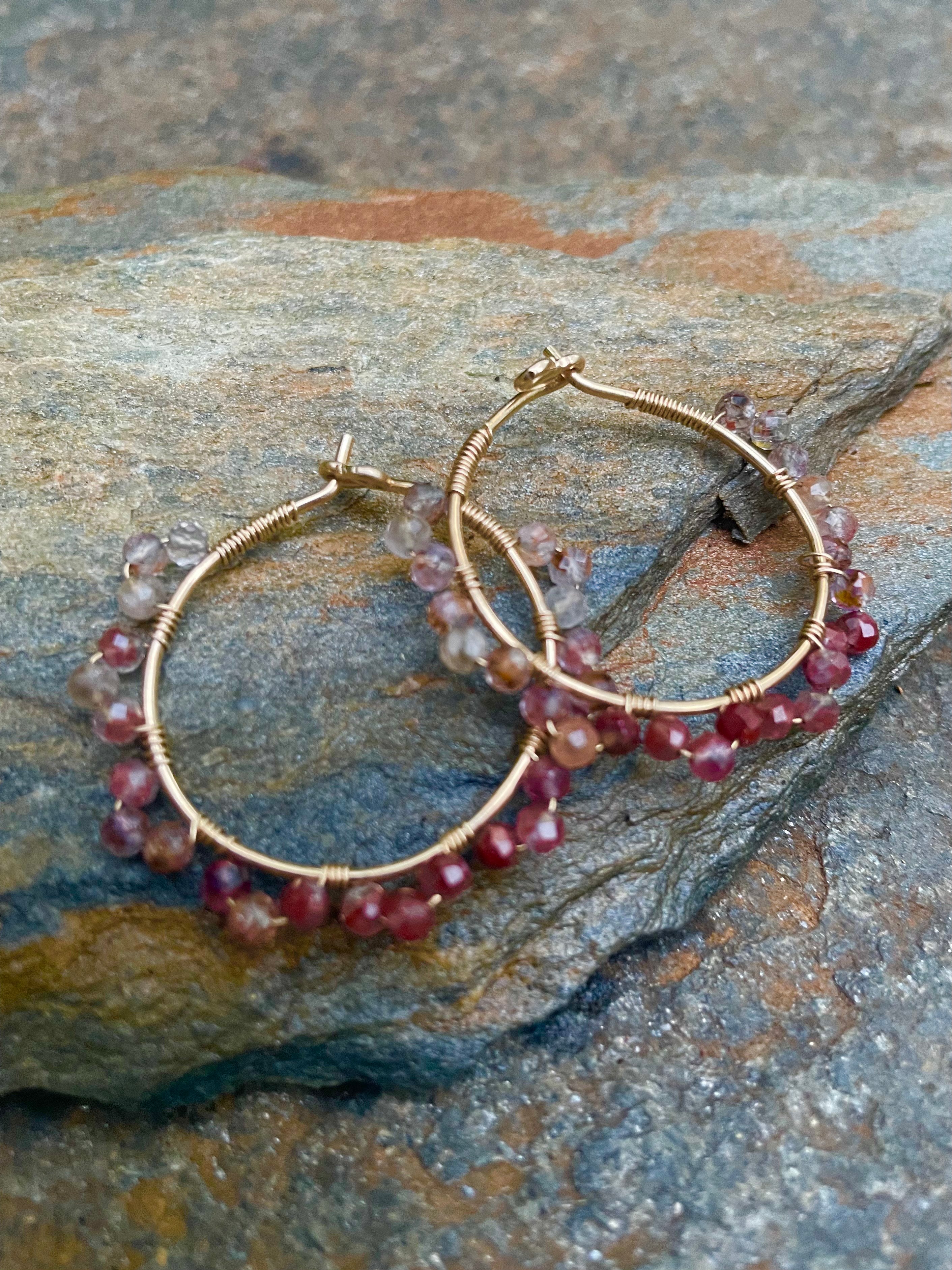 Rhodochrosite Faceted Stone Earrings