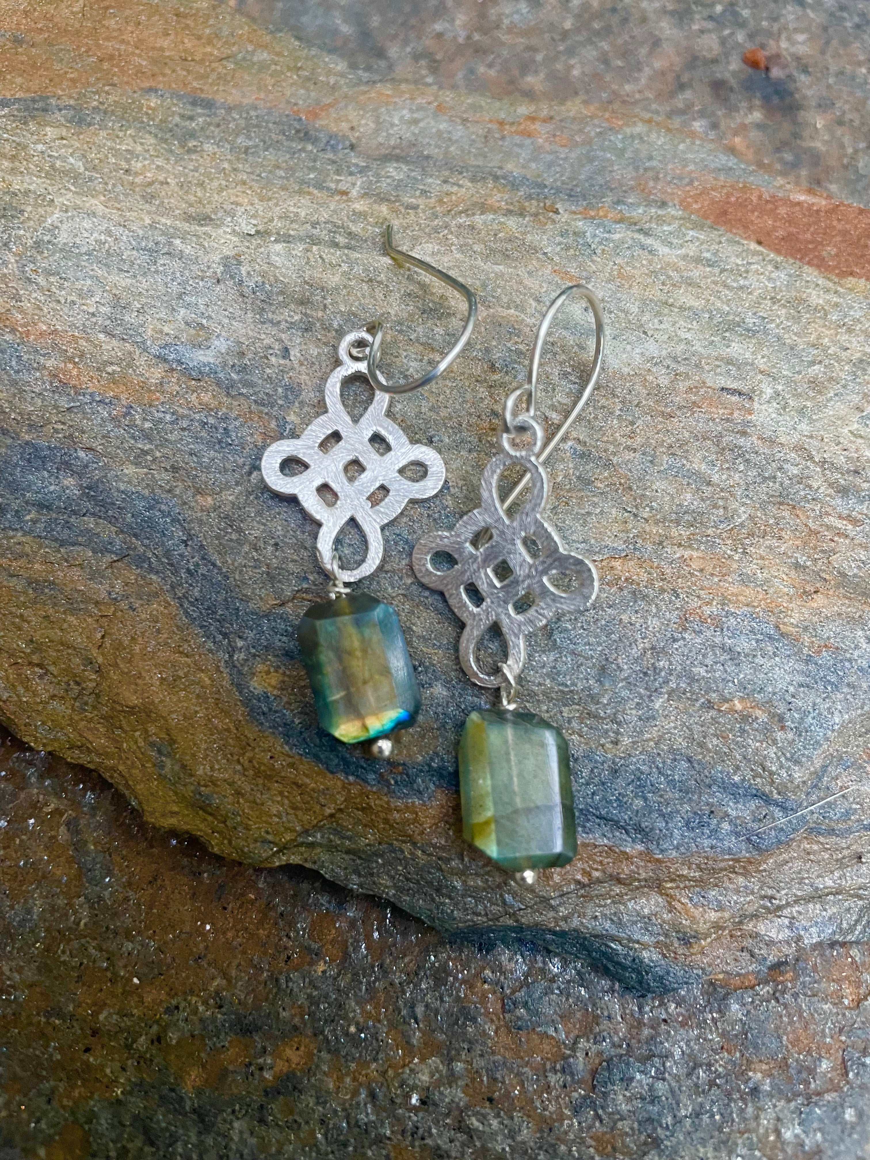 Silver Celtic Cross Earrings
