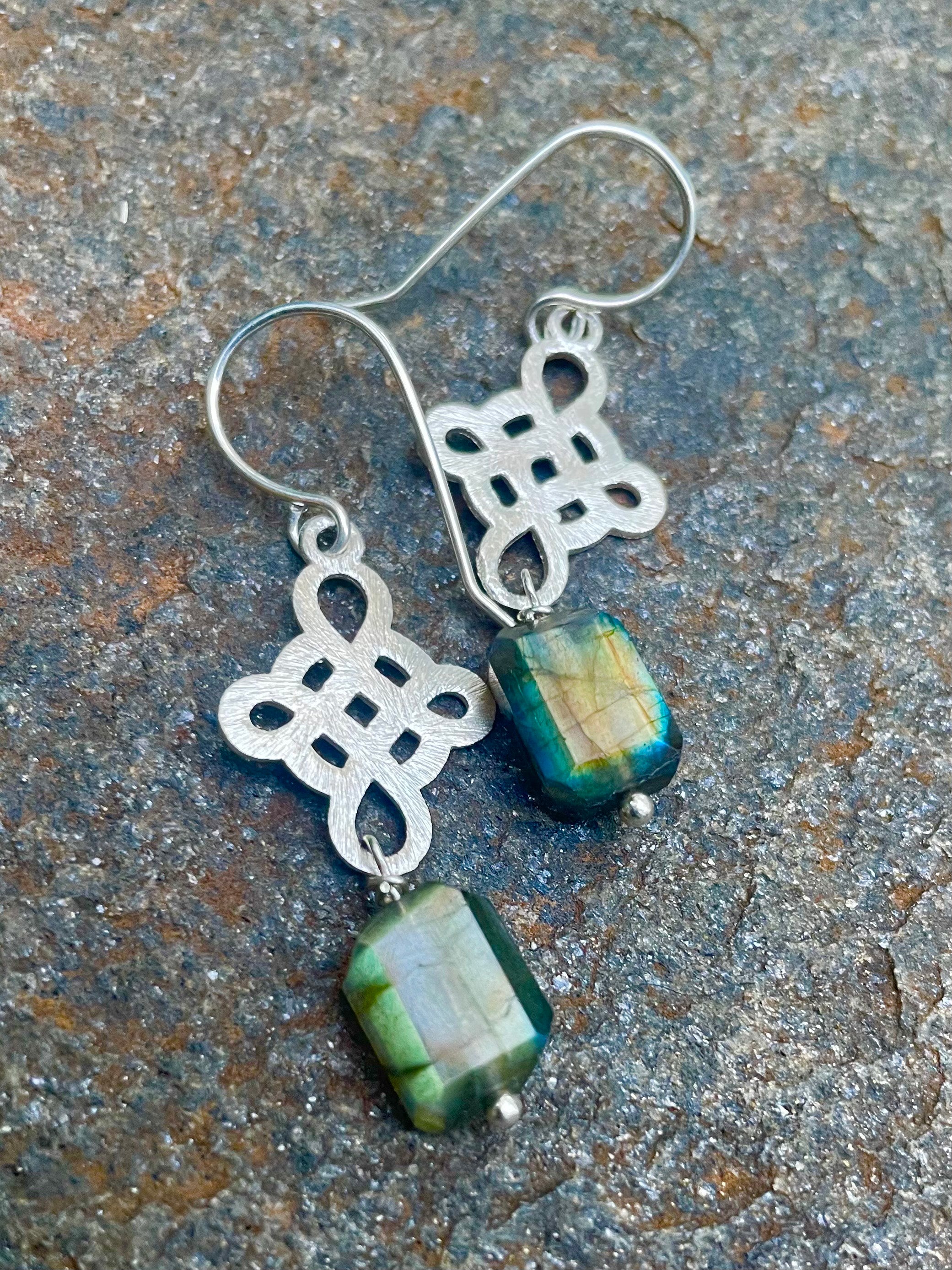 Silver Celtic Cross Earrings