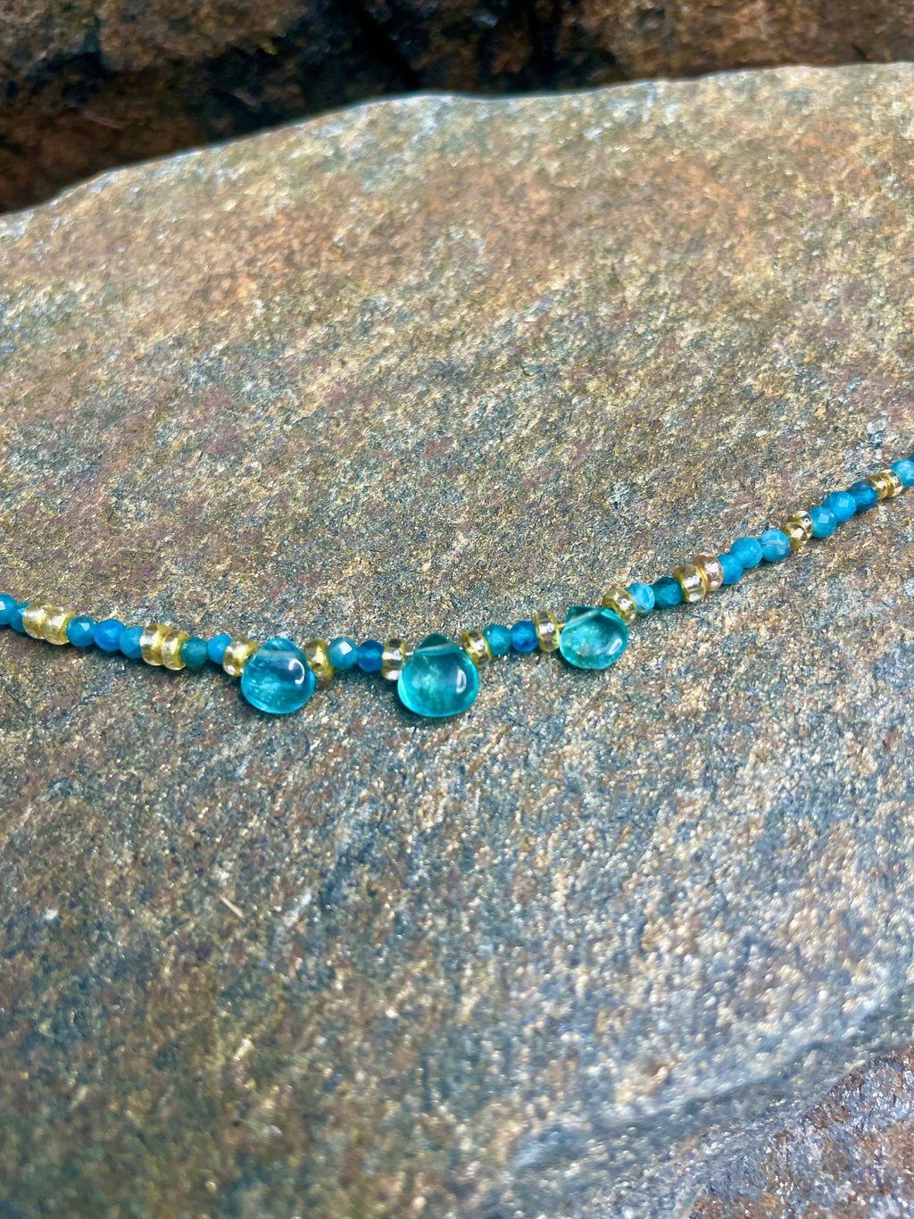 Natural Amozonite and Blue Quartz Necklace