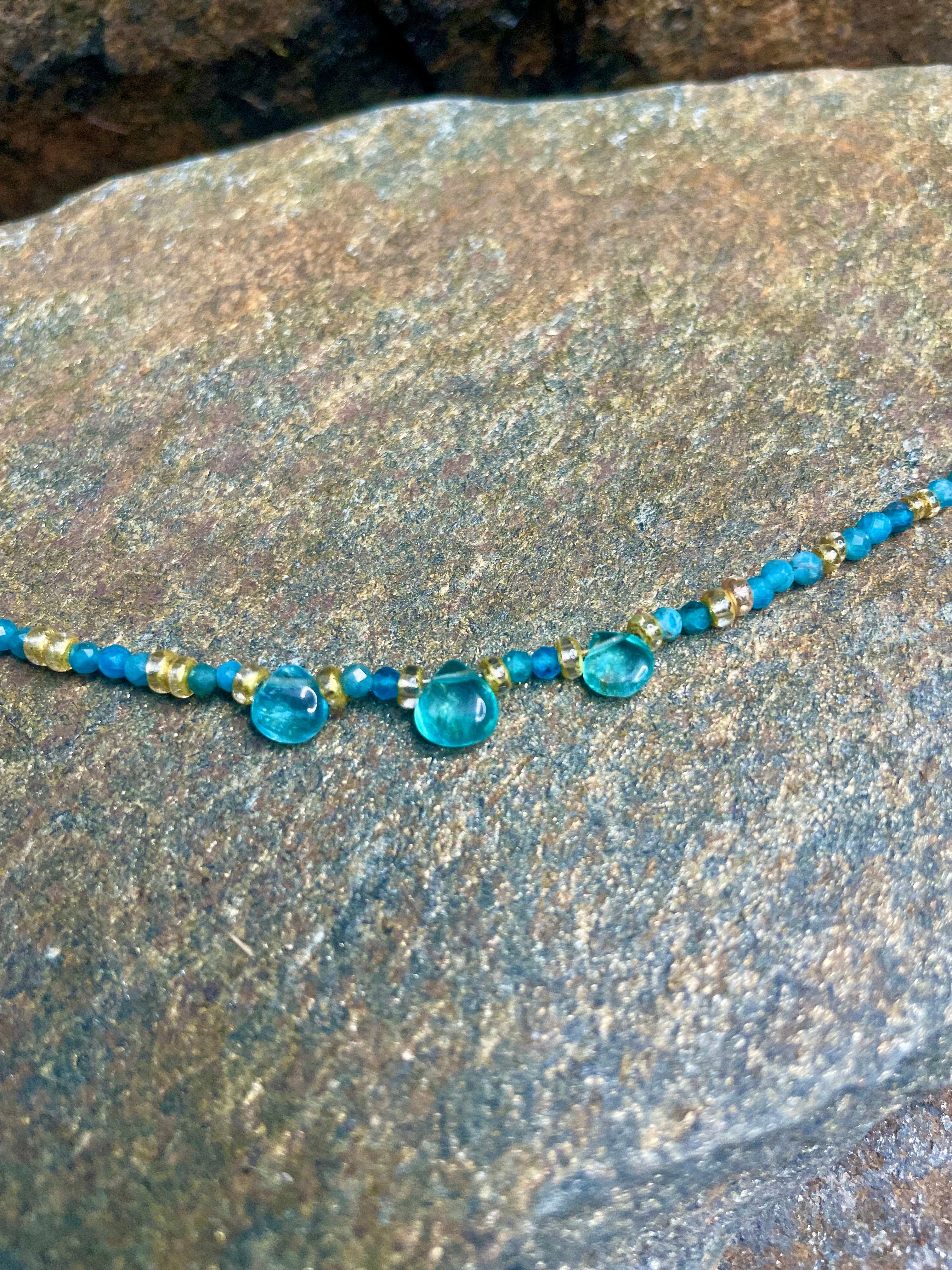 Natural Amozonite and Blue Quartz Necklace