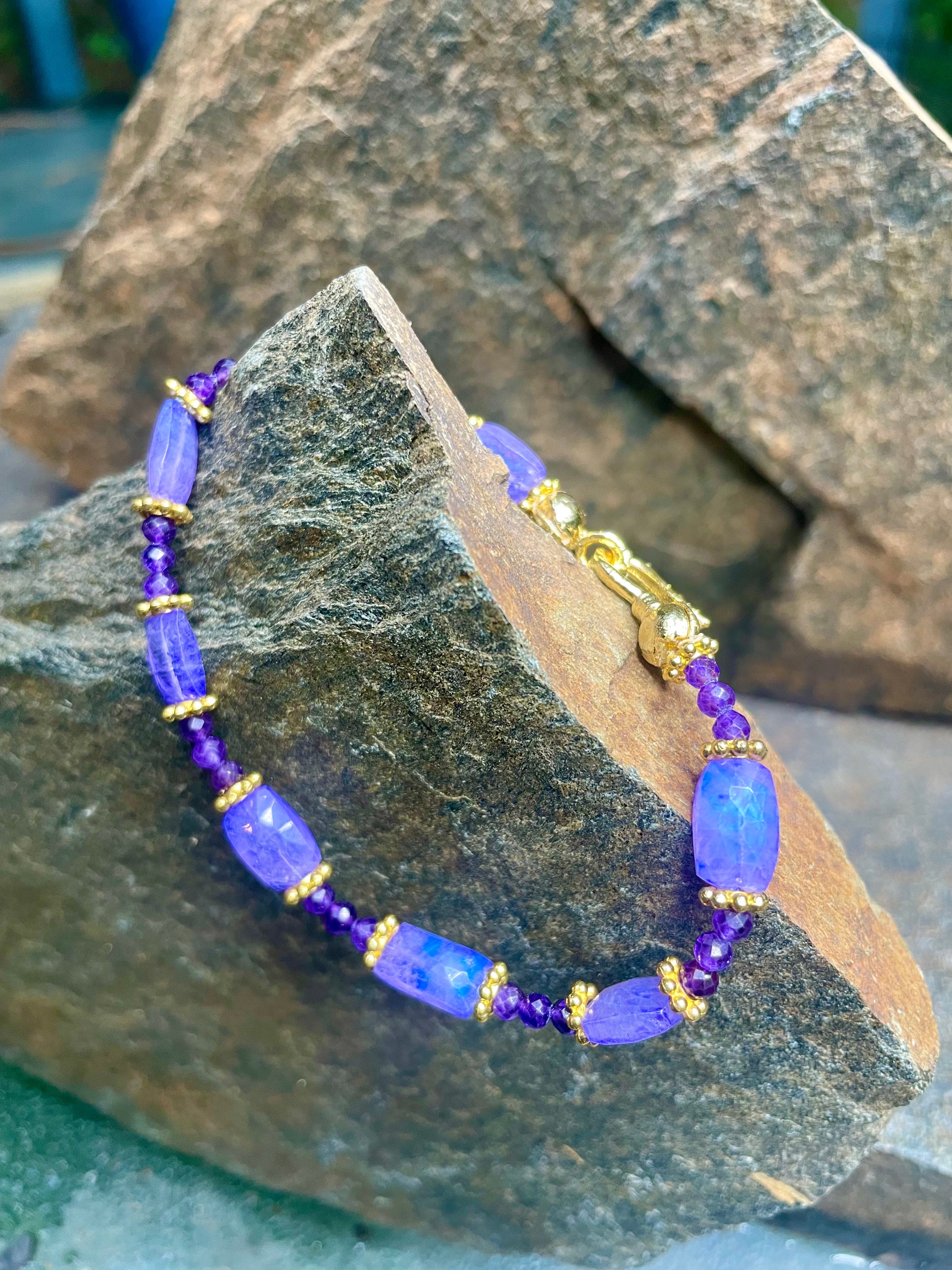 Gorgeous Purple Mystic Moonstone Bracelet