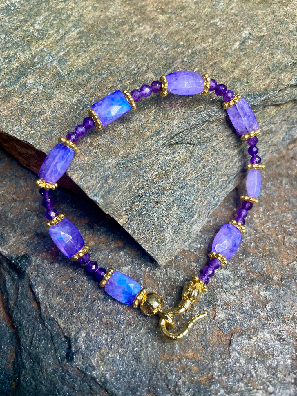 Gorgeous Purple Mystic Moonstone Bracelet