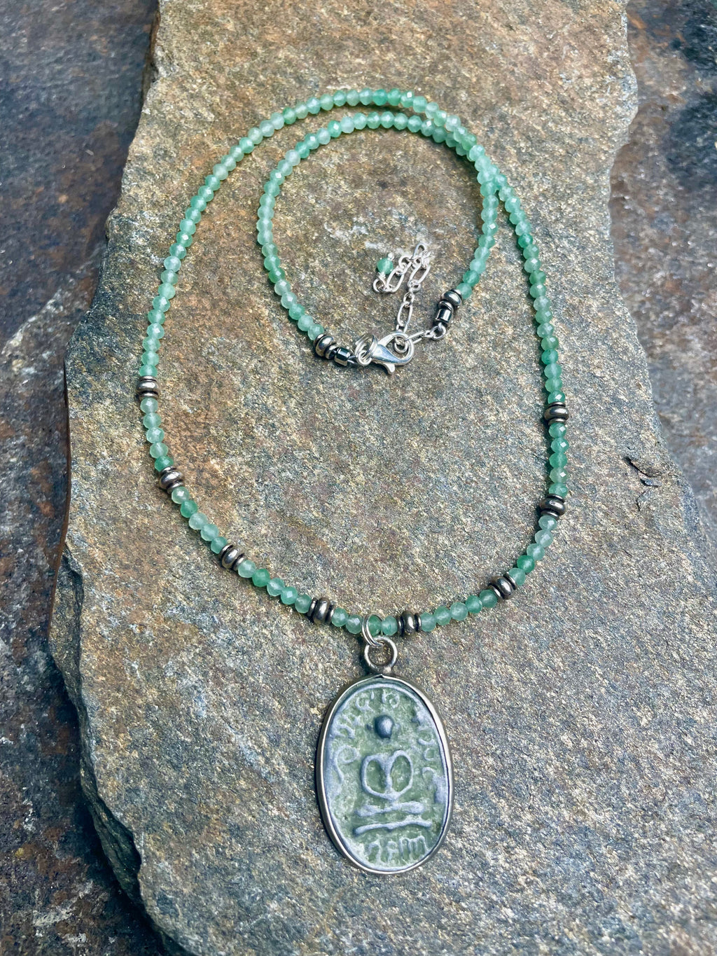 Carved Stone Buddha Pendant