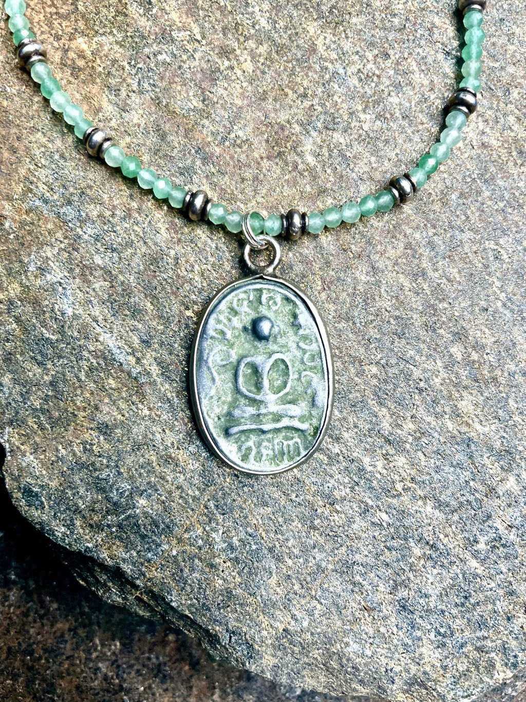 Carved Stone Buddha Pendant