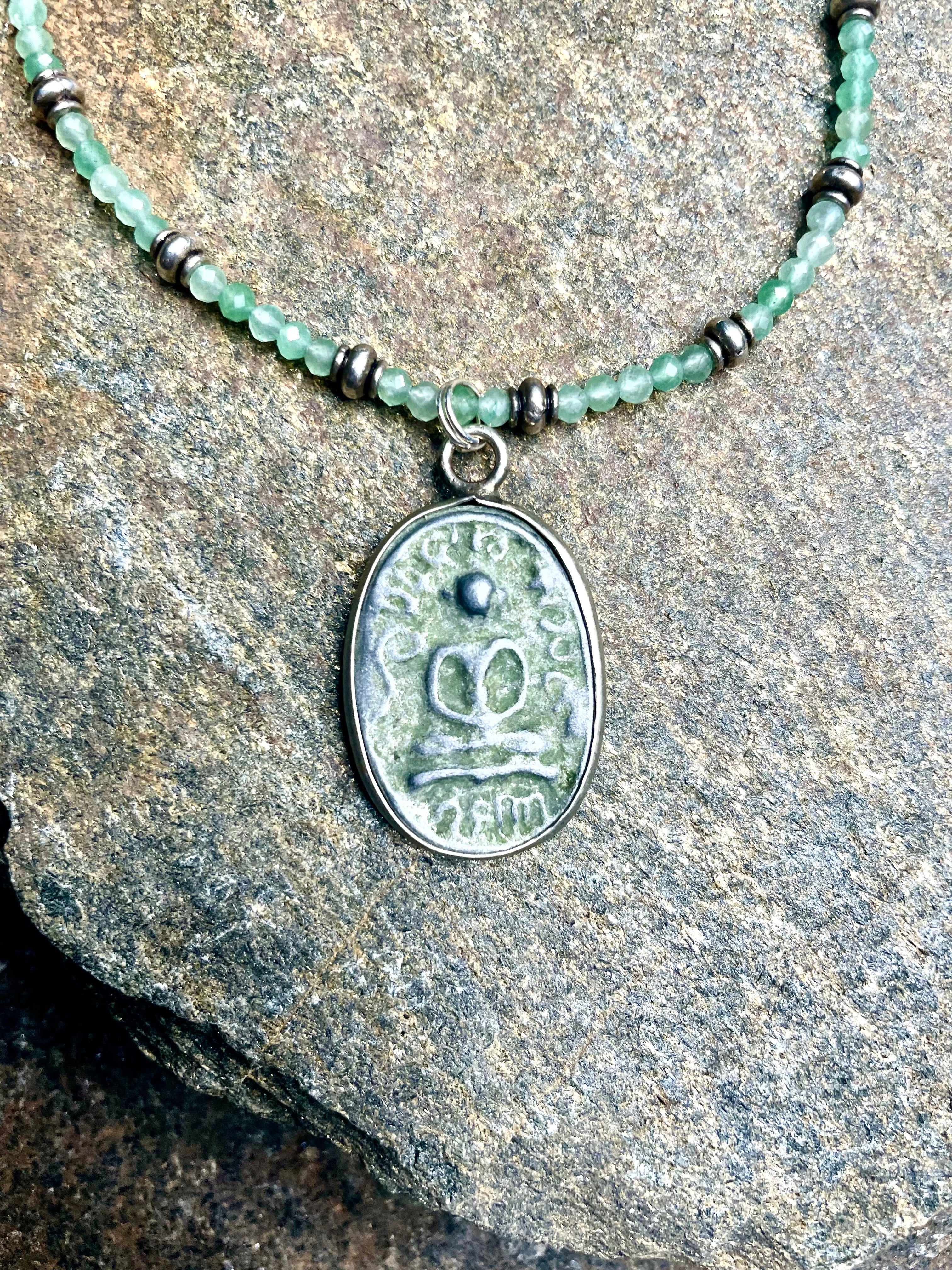 Carved Stone Buddha Pendant