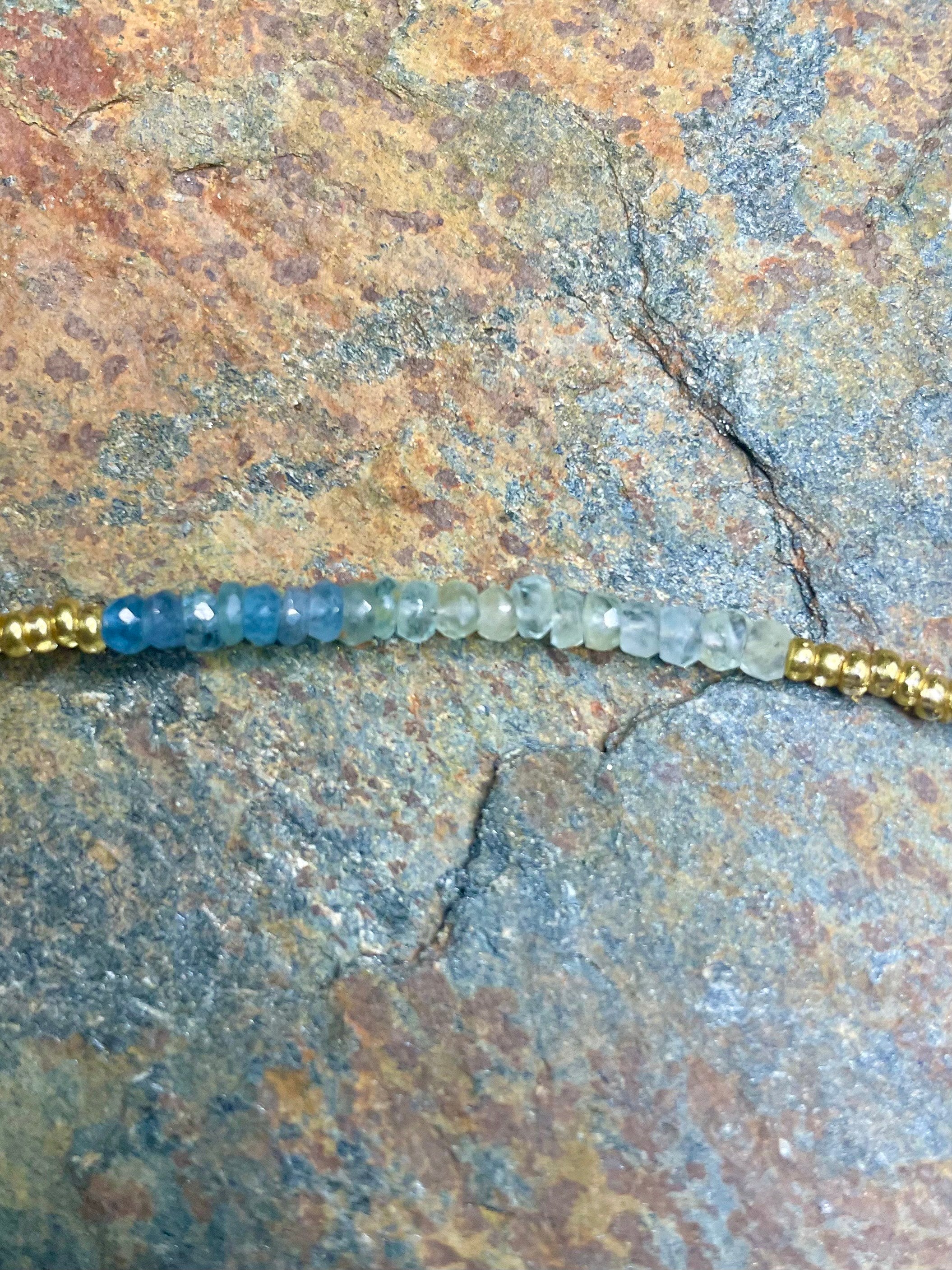 Aquamarine Faceted Rondels Bracelet