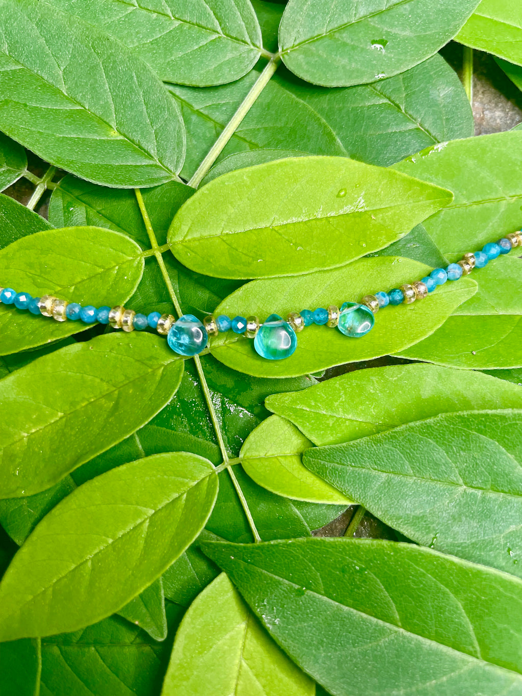 Natural Amozonite and Blue Quartz Necklace