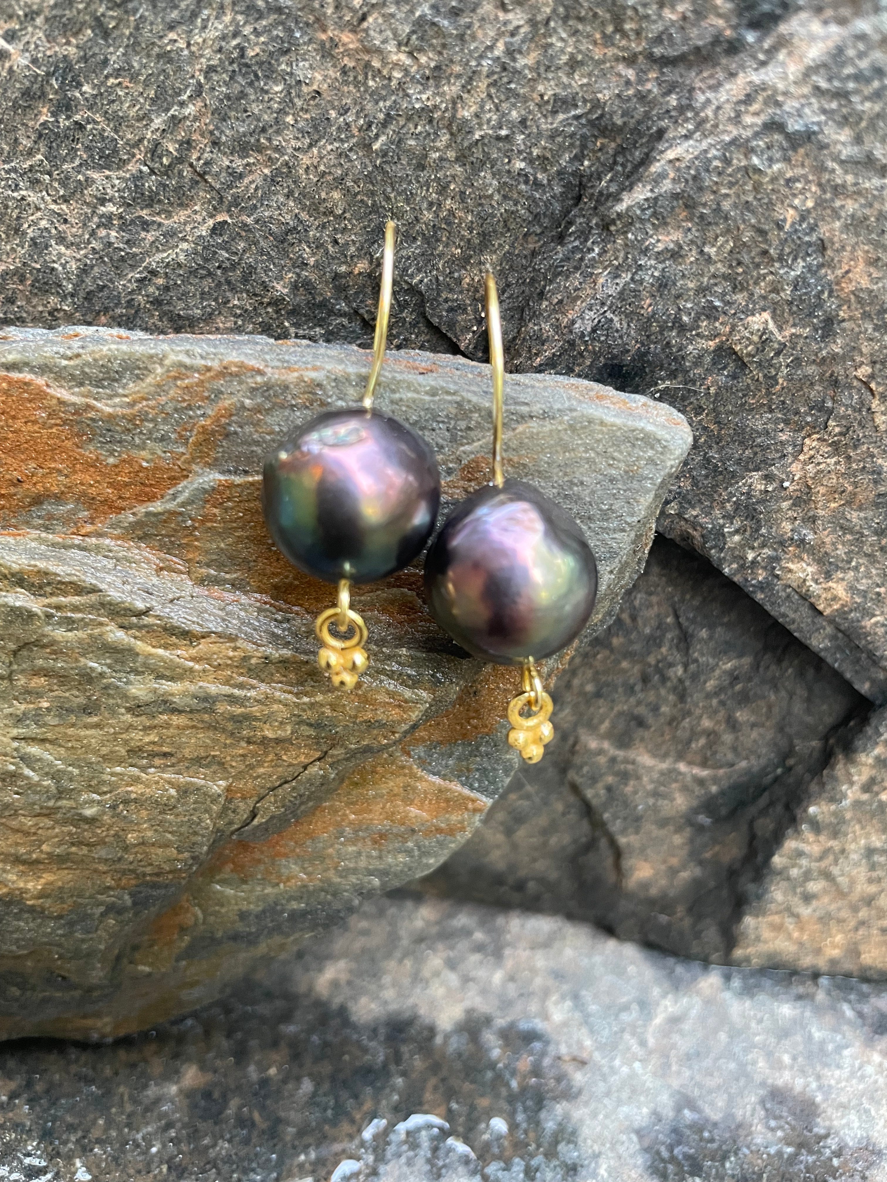 Large Iridescent Pearl Earrings