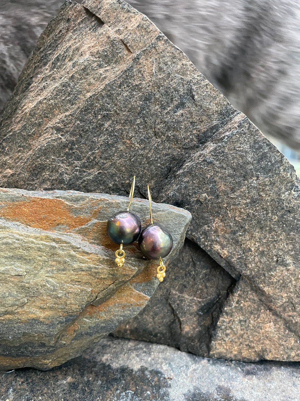 Large Iridescent Pearl Earrings