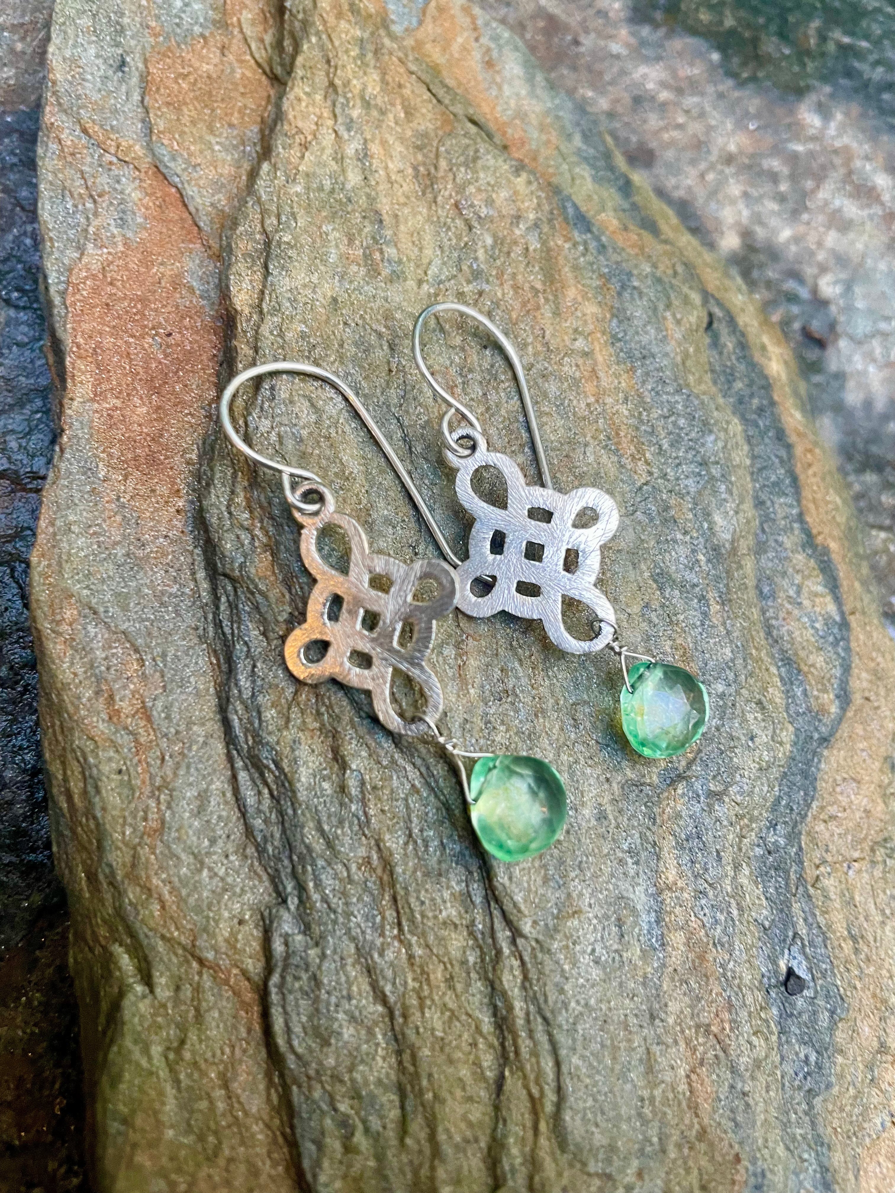 Green Amethyst Briolette Earrings