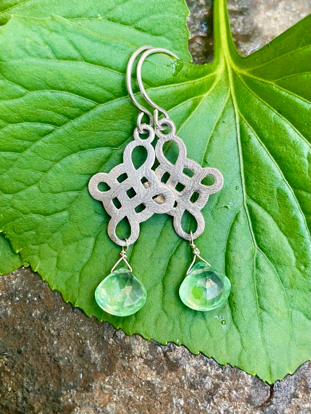 Green Amethyst Briolette Earrings