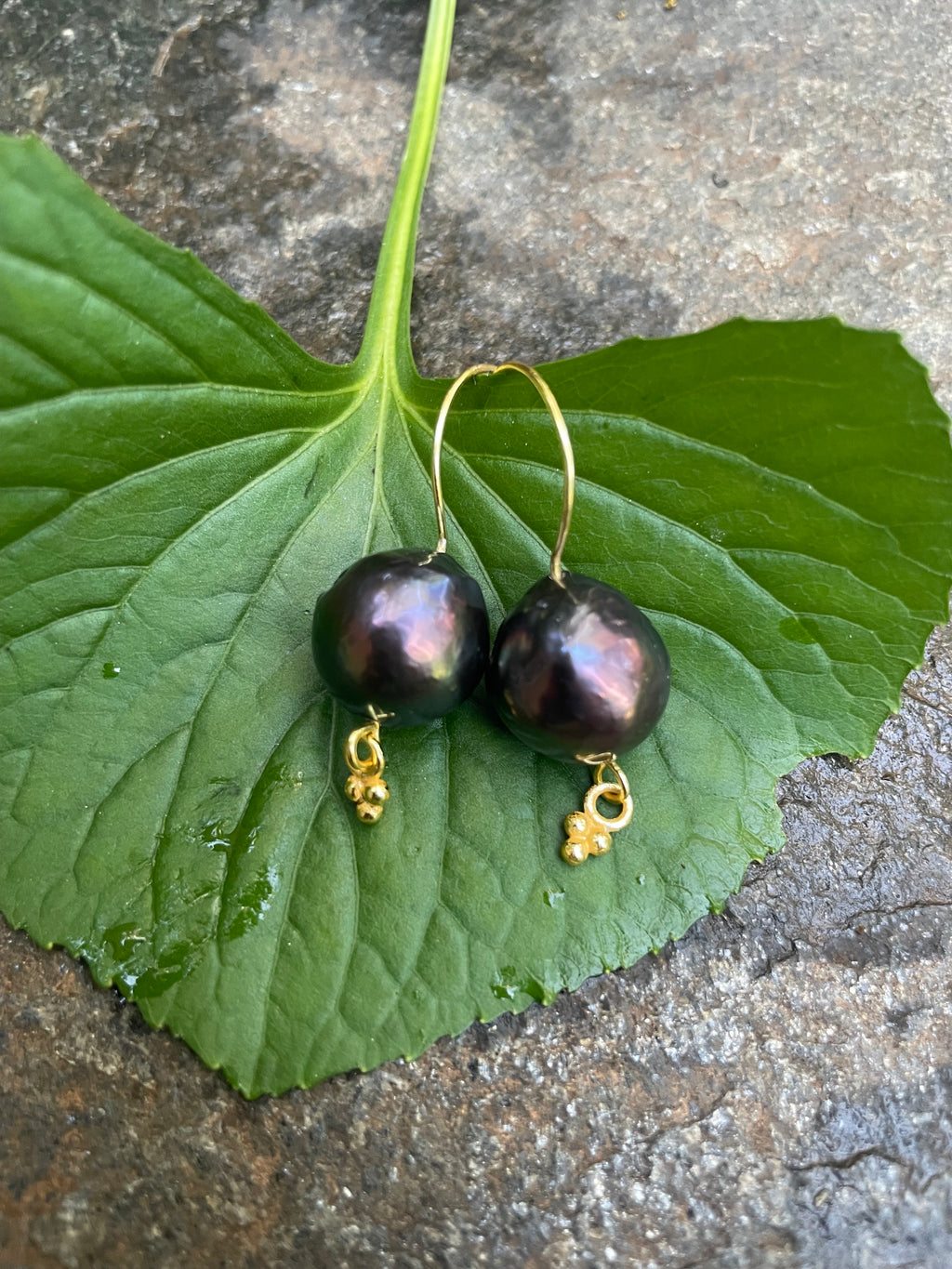 Large Iridescent Pearl Earrings