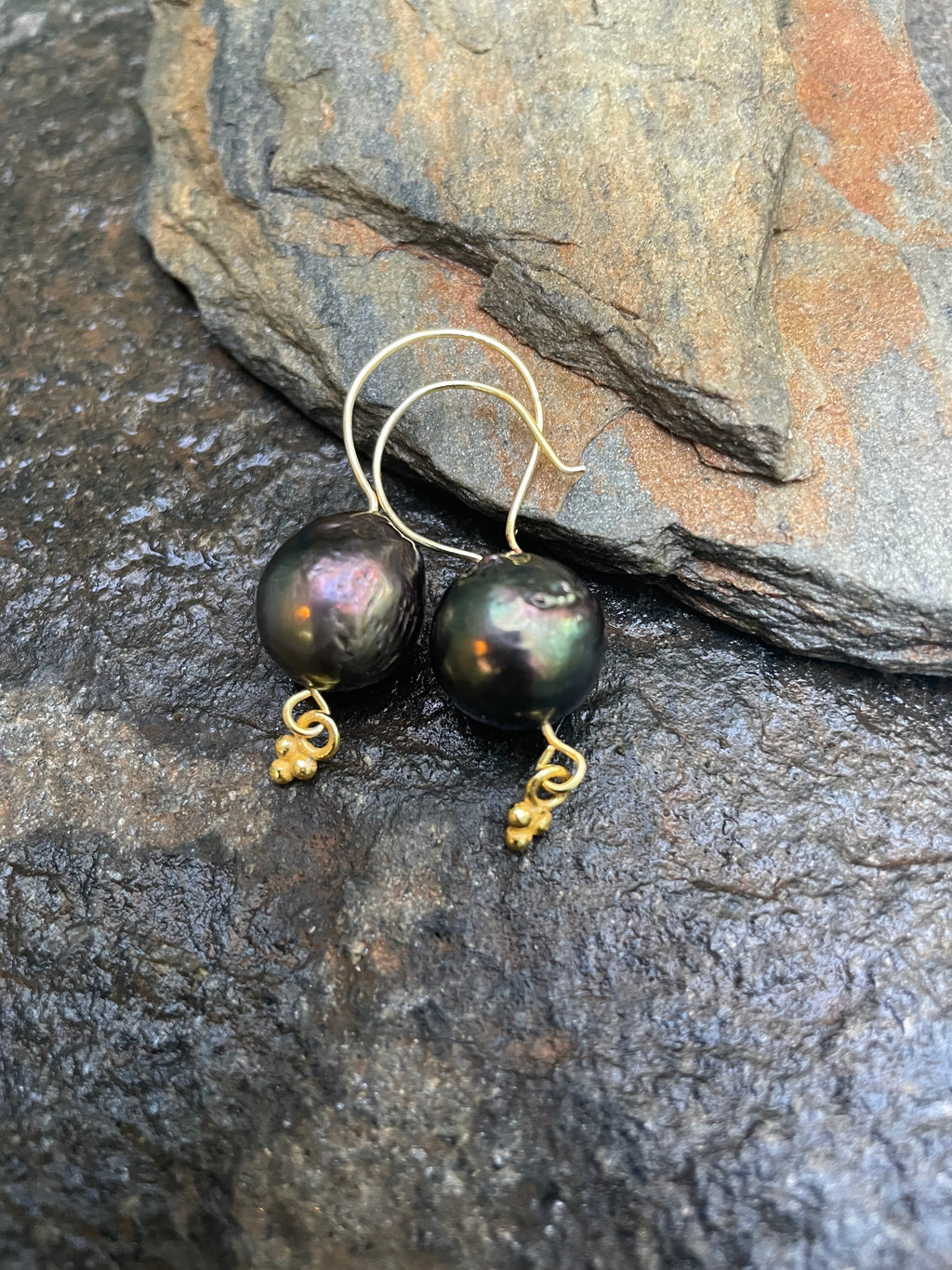 Large Iridescent Pearl Earrings