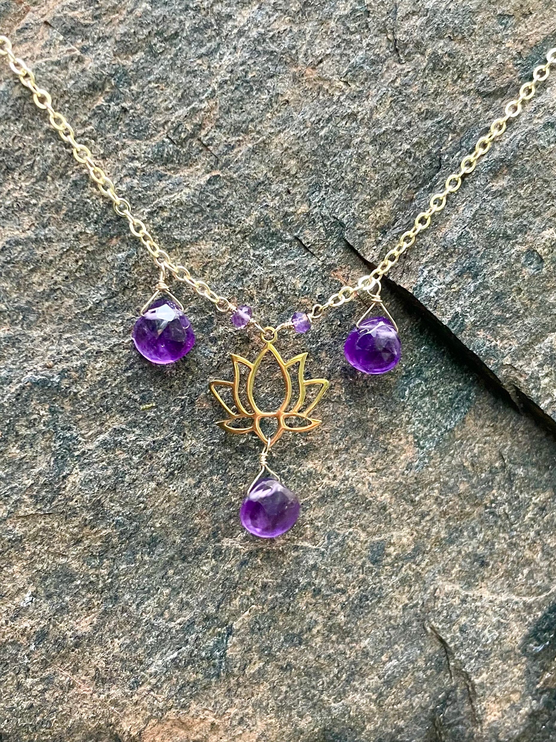Amethyst Lotus Necklace