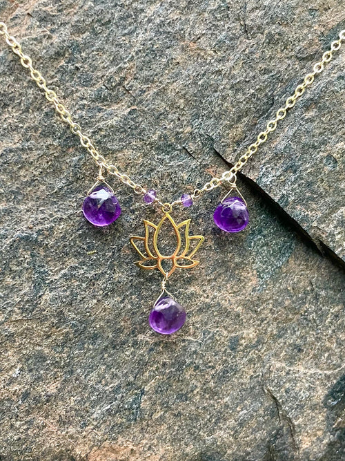 Amethyst Lotus Necklace