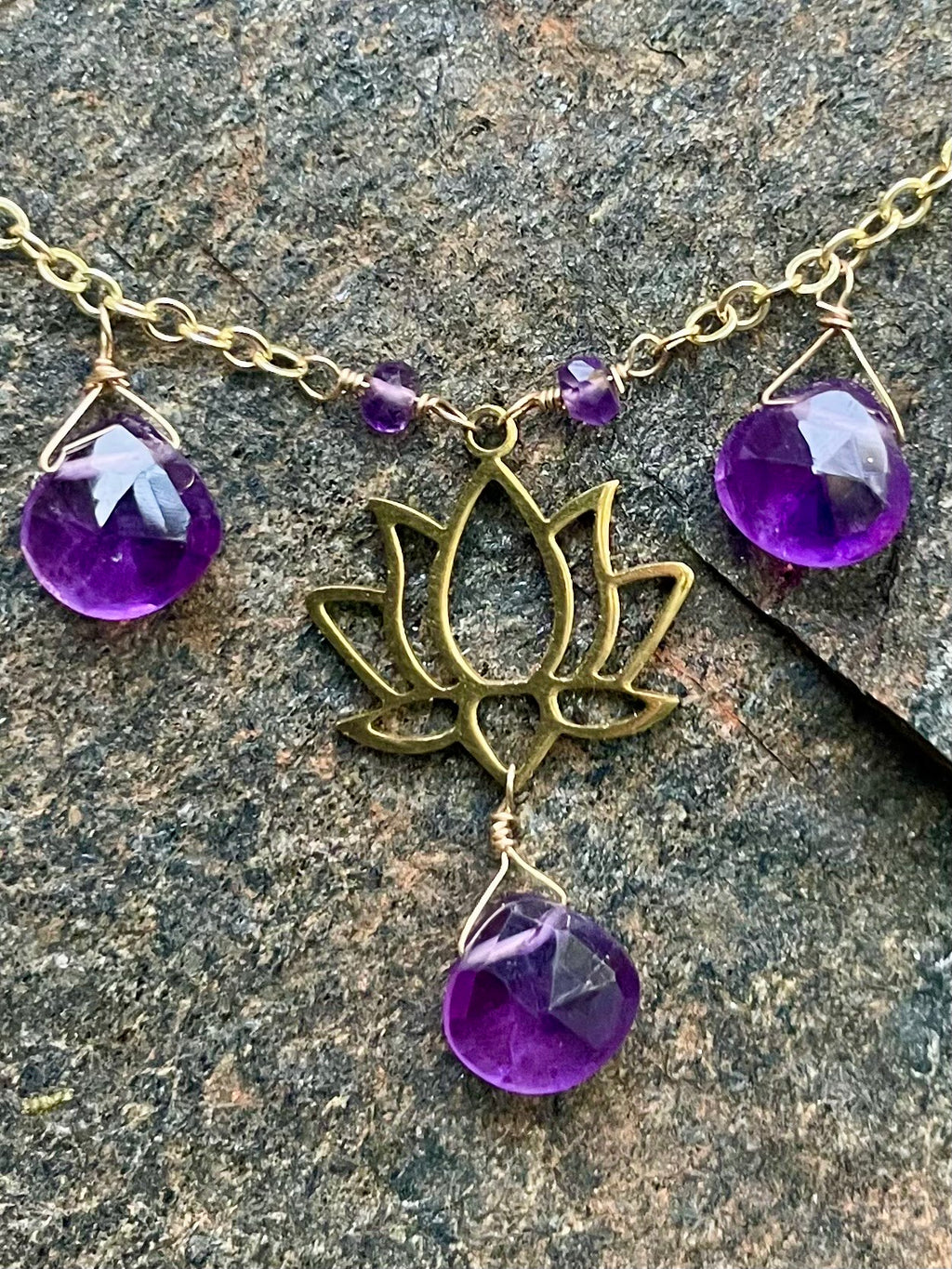 Amethyst Lotus Necklace