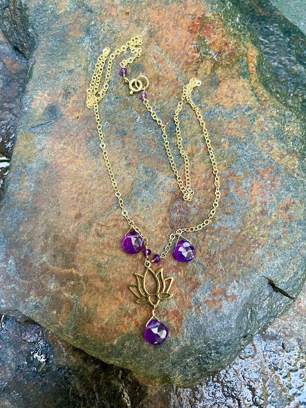 Amethyst Lotus Necklace