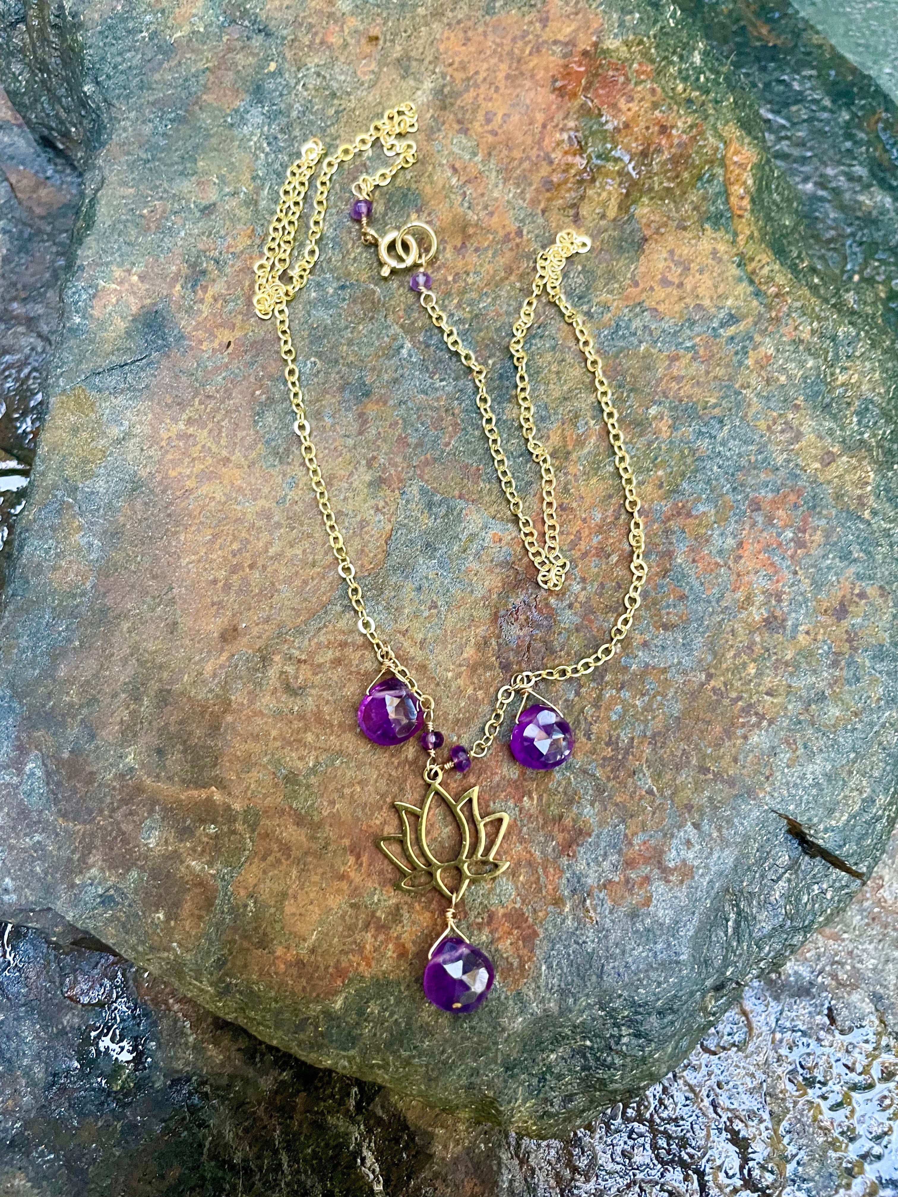 Amethyst Lotus Necklace