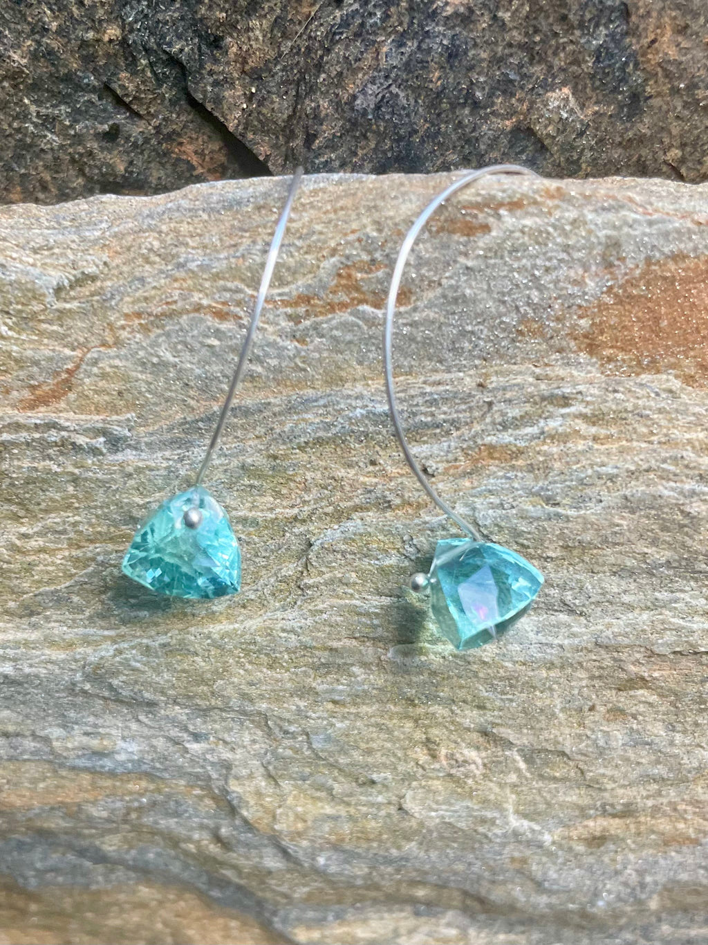 Simple Hoops and Blue Topaz