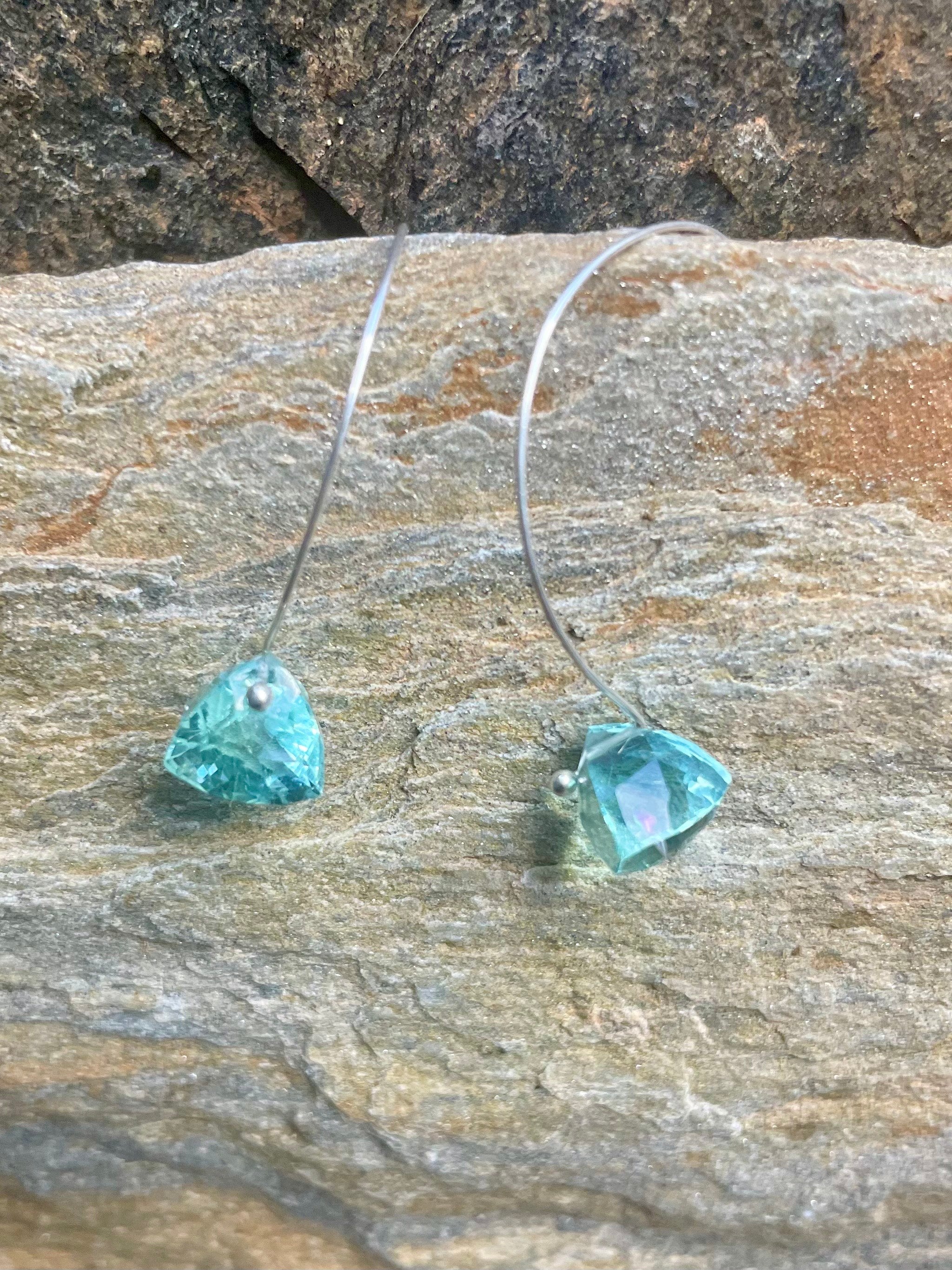 Simple Hoops and Blue Topaz