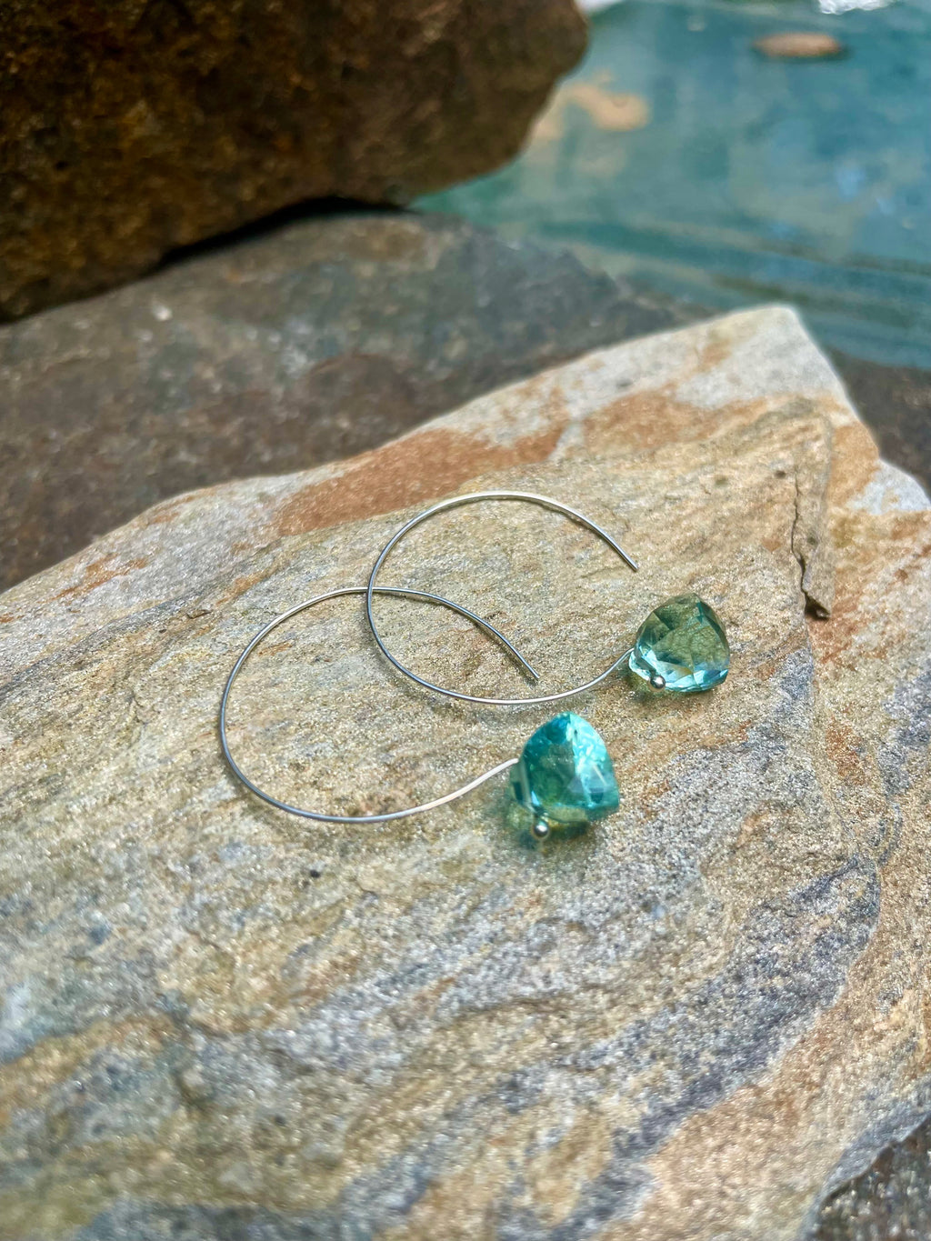 Simple Hoops and Blue Topaz