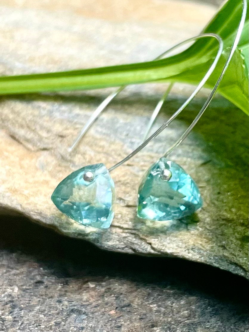 Simple Hoops and Blue Topaz