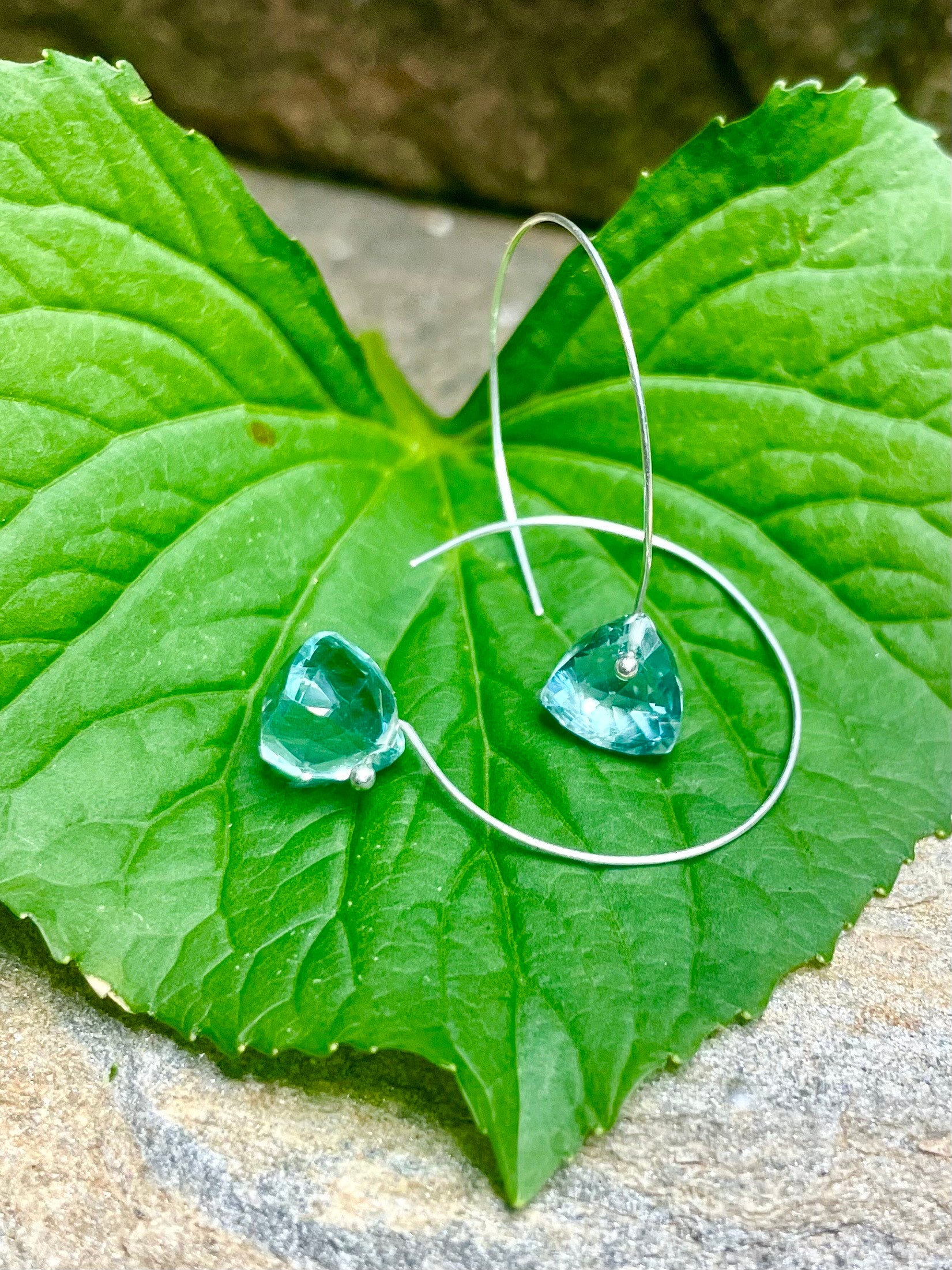 Simple Hoops and Blue Topaz