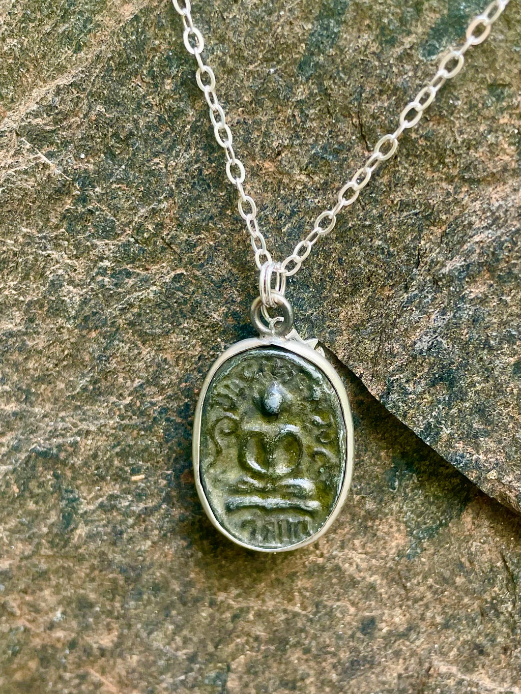 Buddha, Waterlily and Labradorite Necklace